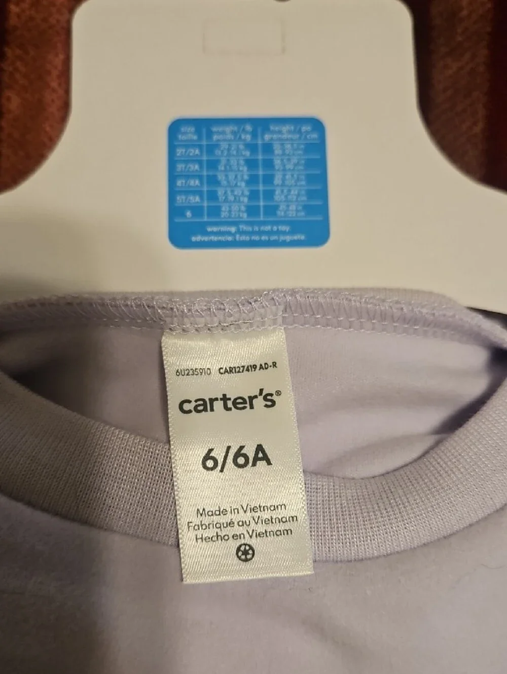 Carter's Light Lavender Girls Pajama Set with Floral Print Top